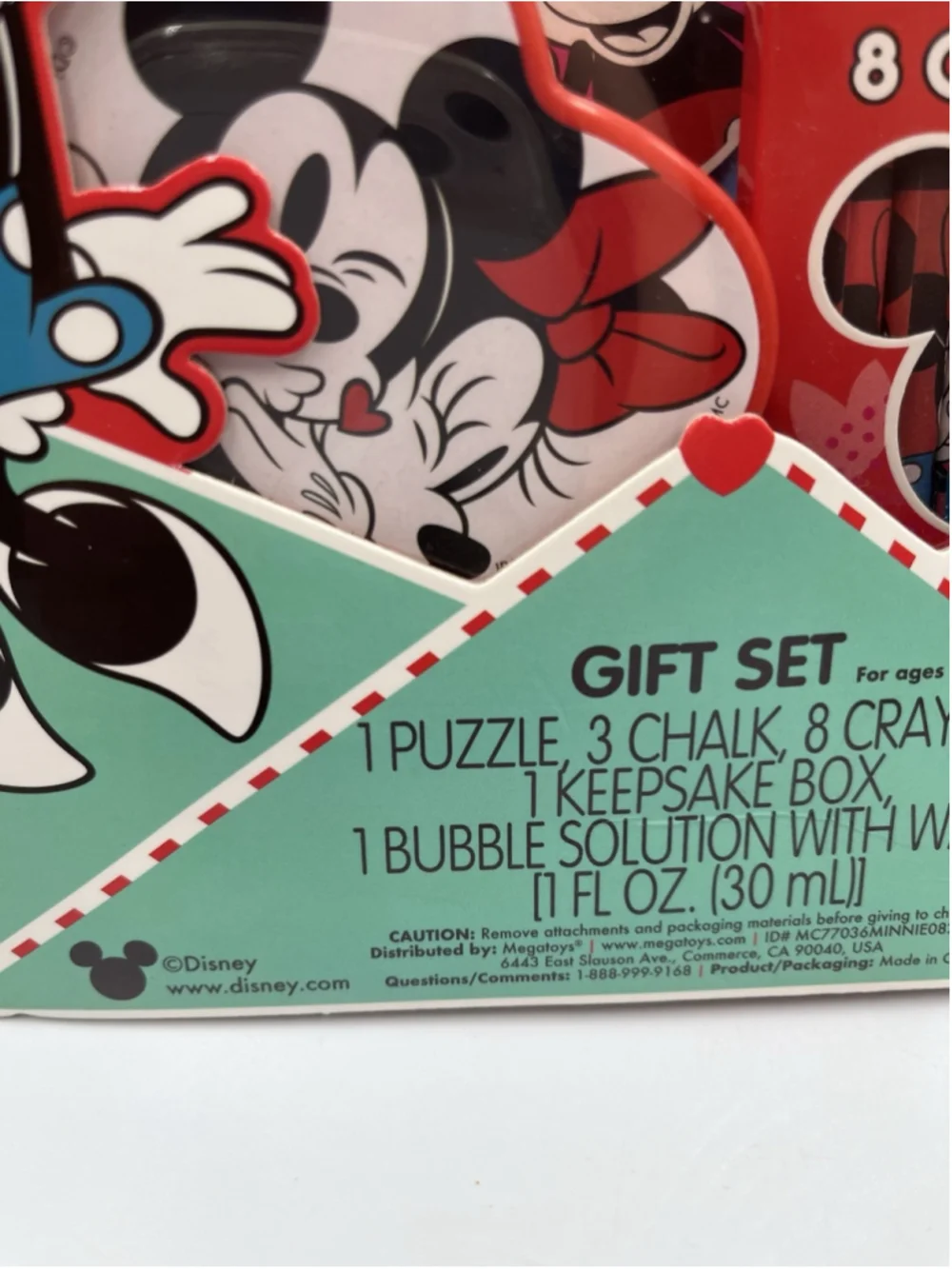 Disney Minnie & Mickey Valentine's Day Box Gift Set Puzzle Crayons New in BOX
